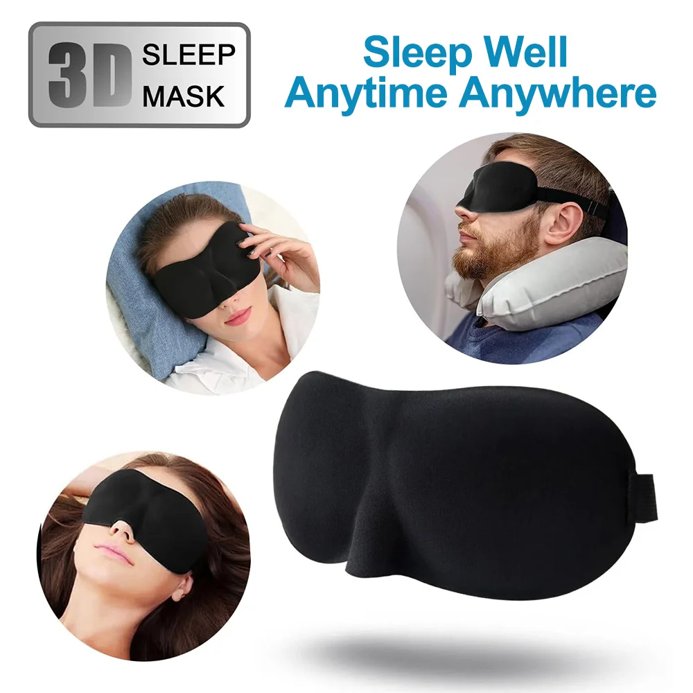 Eye Mask for Sleeping 3D Contoured Cup Blindfold Concave Molded Night Sleep Face Masks Block Out Light with Women Men Eyepatch image 4