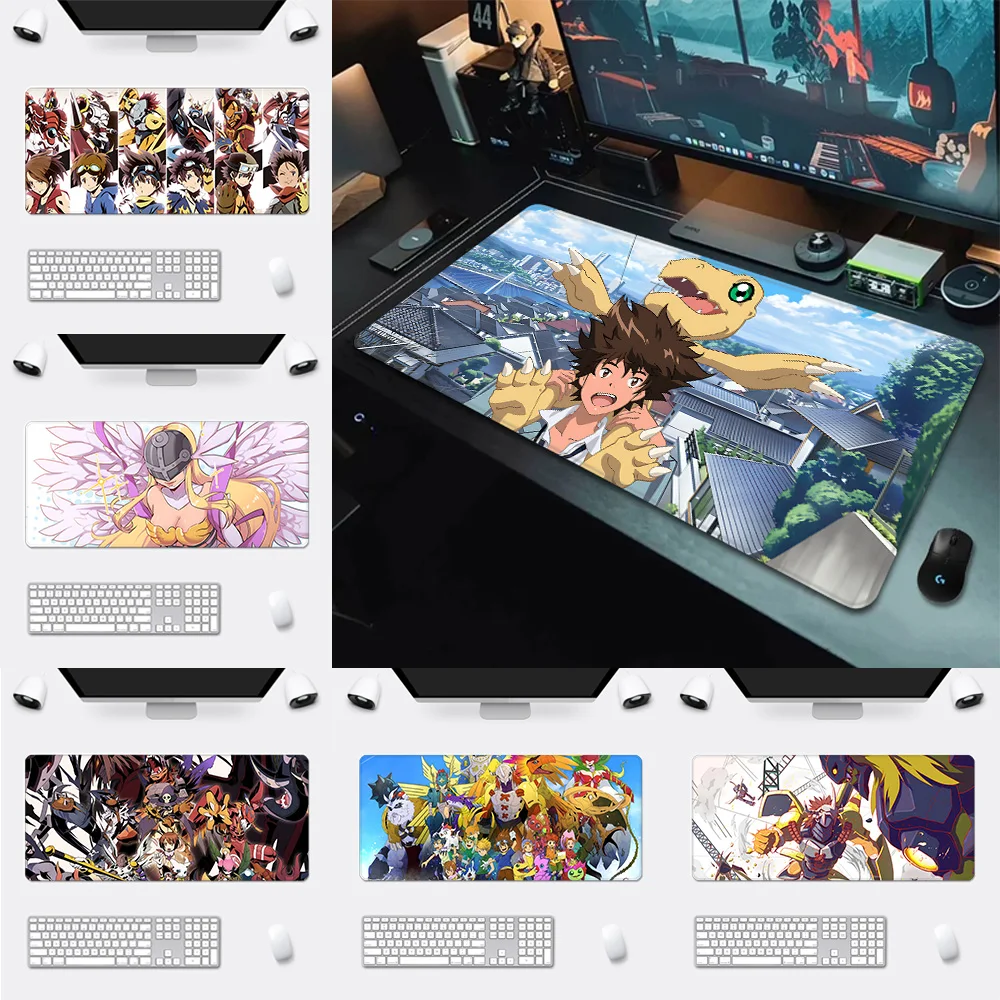 Digimon New Anime Mousepad HD Printing Computer Gamers Locking Edge Non-slip Mouse Pad XXL90x40cm Keyboard PC Desk Pad