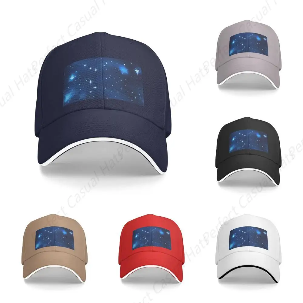 

Vintage Blue Shining Stars Pattern Printing Hat Sandwich Caps Peaked Caps Trucker Hat Men Women Outdoor Sport Travel Sun Visor