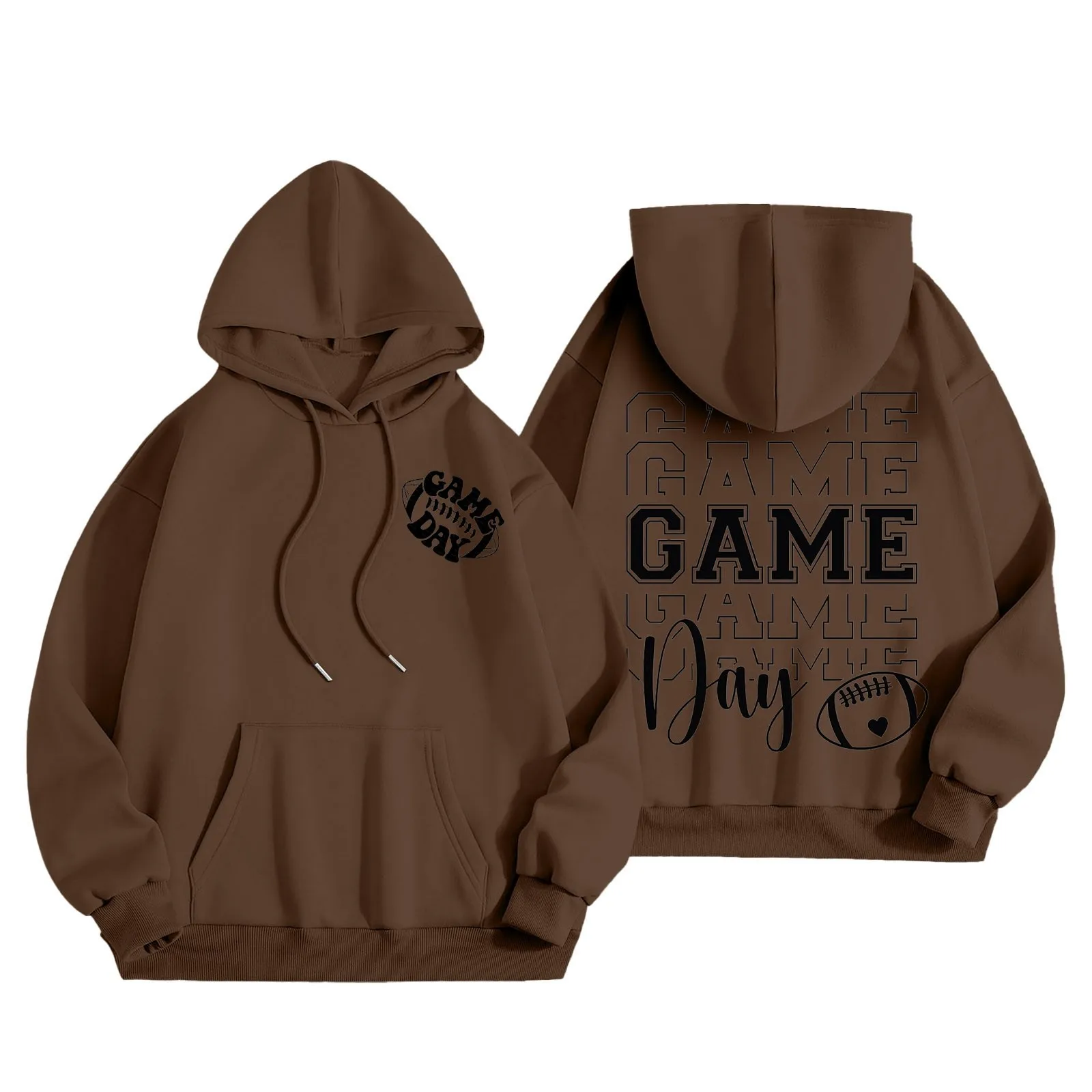 Hoodie grande com gráfico para homens, treino de futebol ao ar livre, moletom com capuz, jumpers vintage, americanos, plus size, dia de jogo, y2k, novo