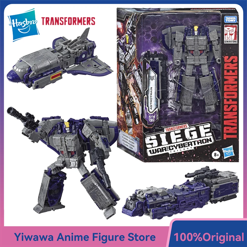 [En stock] Hasbro Transformers War for Cybertron Siege Astrotrain 18cm Leader Class Triple Changer figura de acción modelo juguete regalos