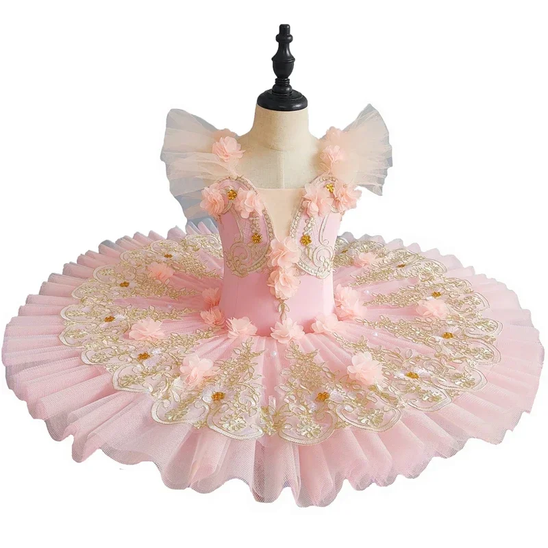 Vestido tutú de Ballet profesional, tutú de bailarina, vestido de fiesta para adultos y niños, traje de baile de Ballet, falda de actuación de baile en grupo