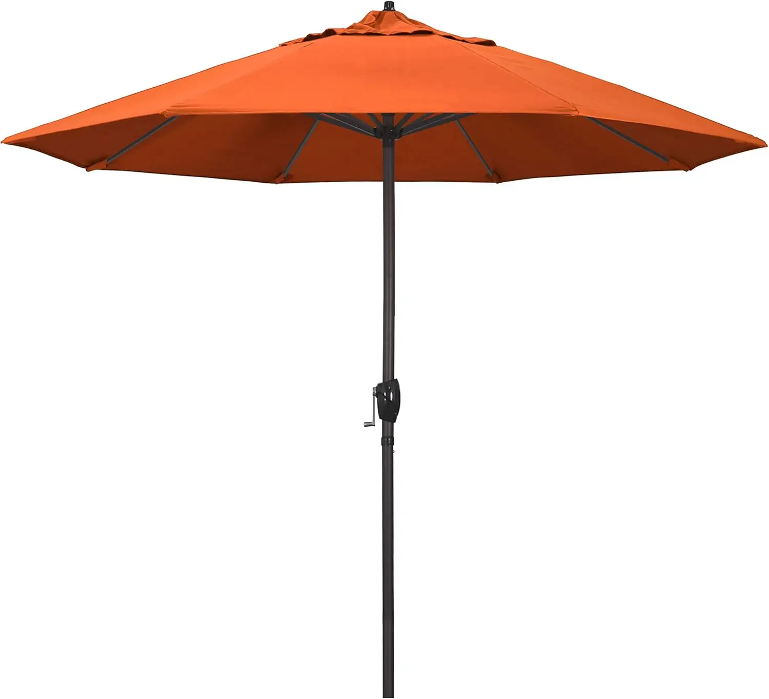 Umbrella 9' Rd Sunbrella Aluminum Patio Umbrella, Crank Lift, Auto Tilt, Bronze Pole, Melon Fabric