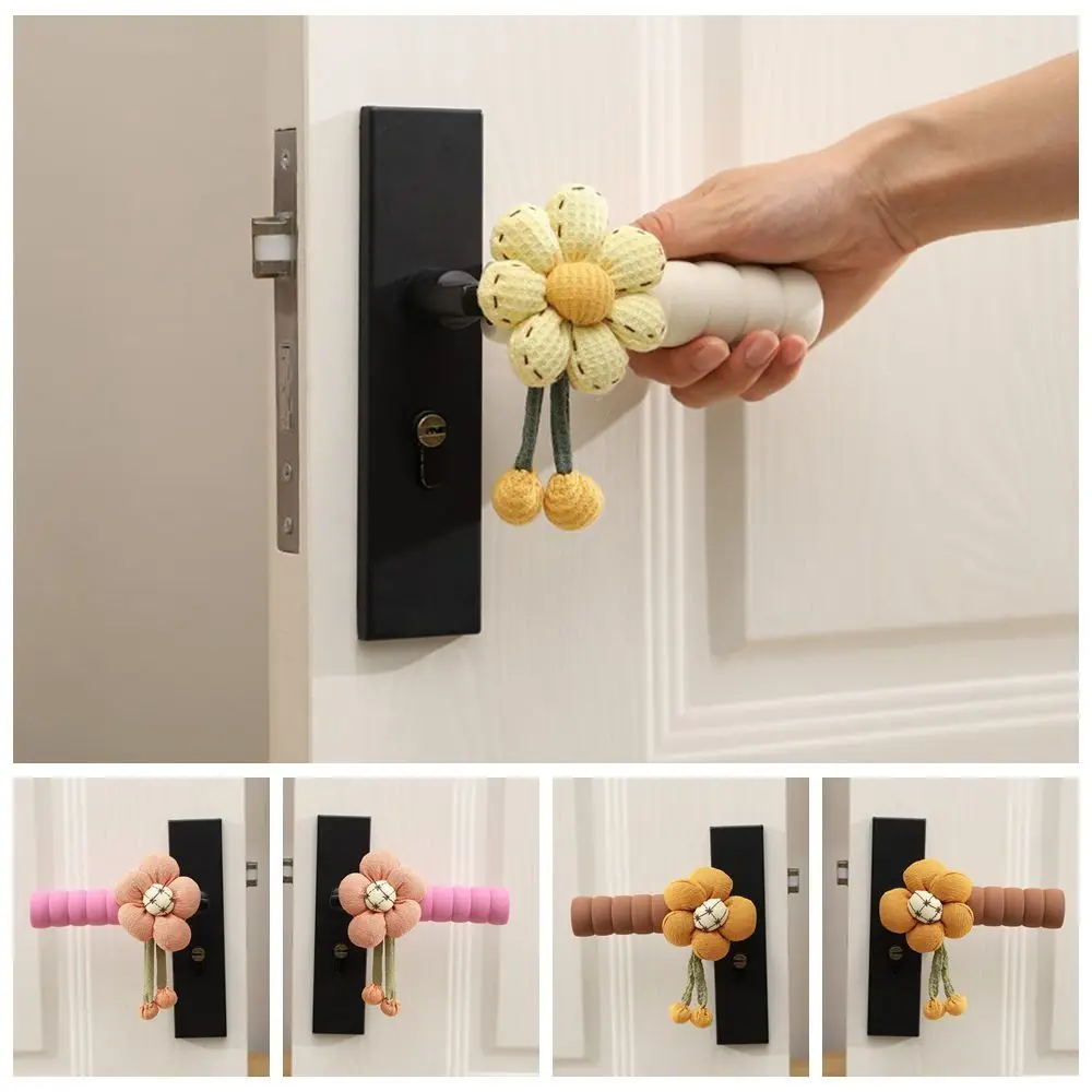 Reuable Floral Flower Handle Cover Soft Dust Proof Refrigerator Handle Covers Non-slip Thicken Door Knob Covers Bathroom