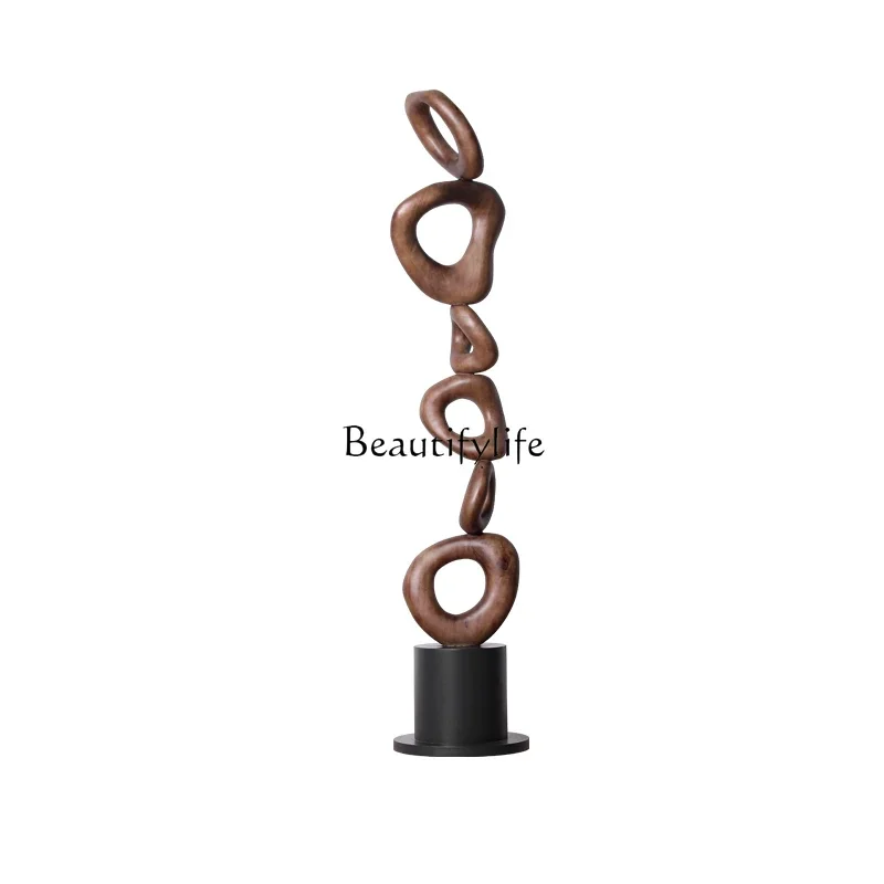 

ls 18 Hotel lobby sales office Abstract art sculpture Floor-to-ceiling large ornament wood carving decoration