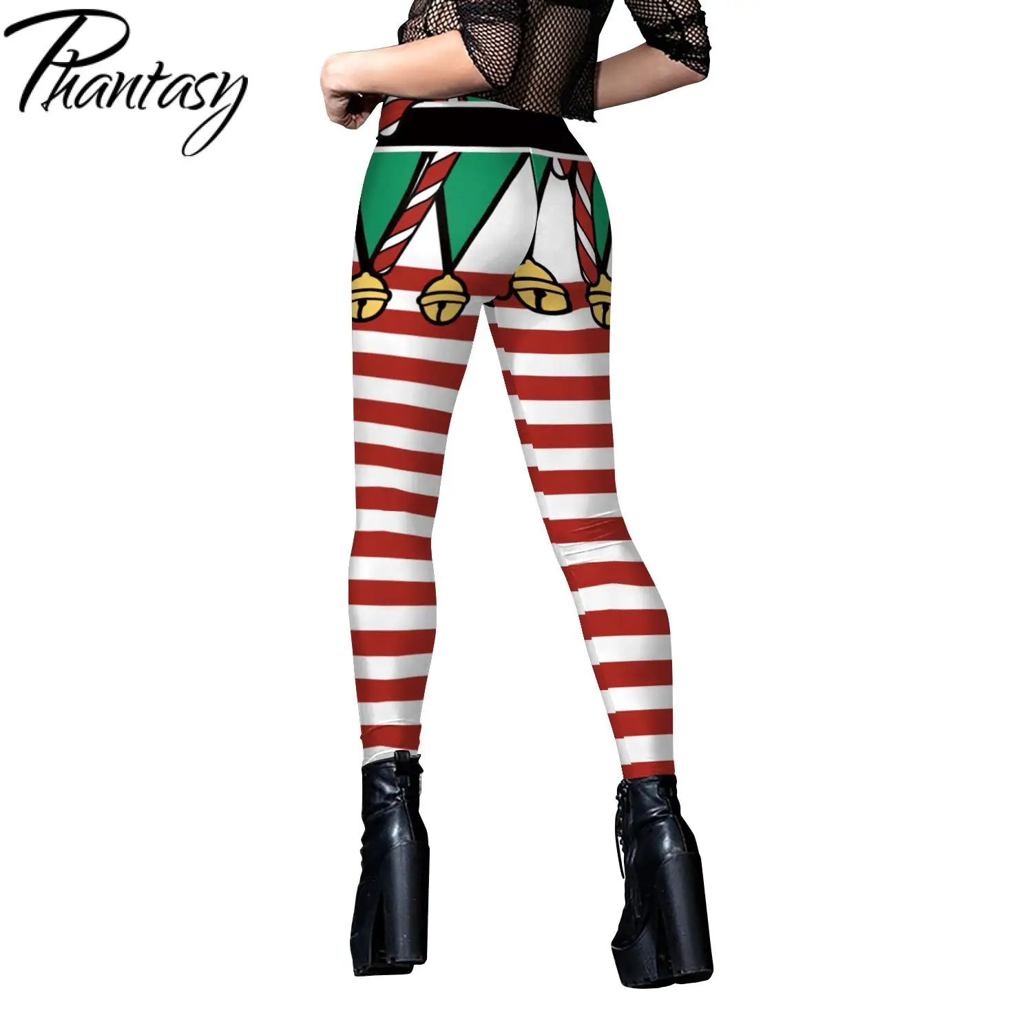 Phantasy Sexy Dames Kerstlegging Kerst Nep Shorts Kousen Patroon Legging Yogabroek Festivalbroek Herfst Winter