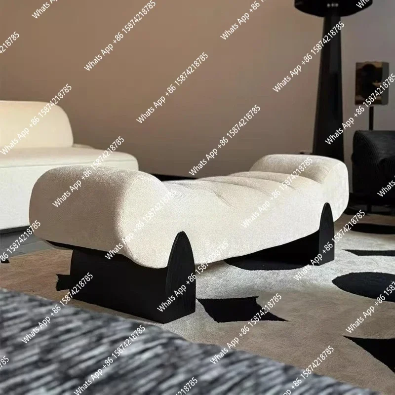 

N49 Medieval Simple Solid Wood Creative Sofa Stool Fabric Sofa Stool Living Room Bedroom Bedside Bench Cloakroom Shoe Changing S