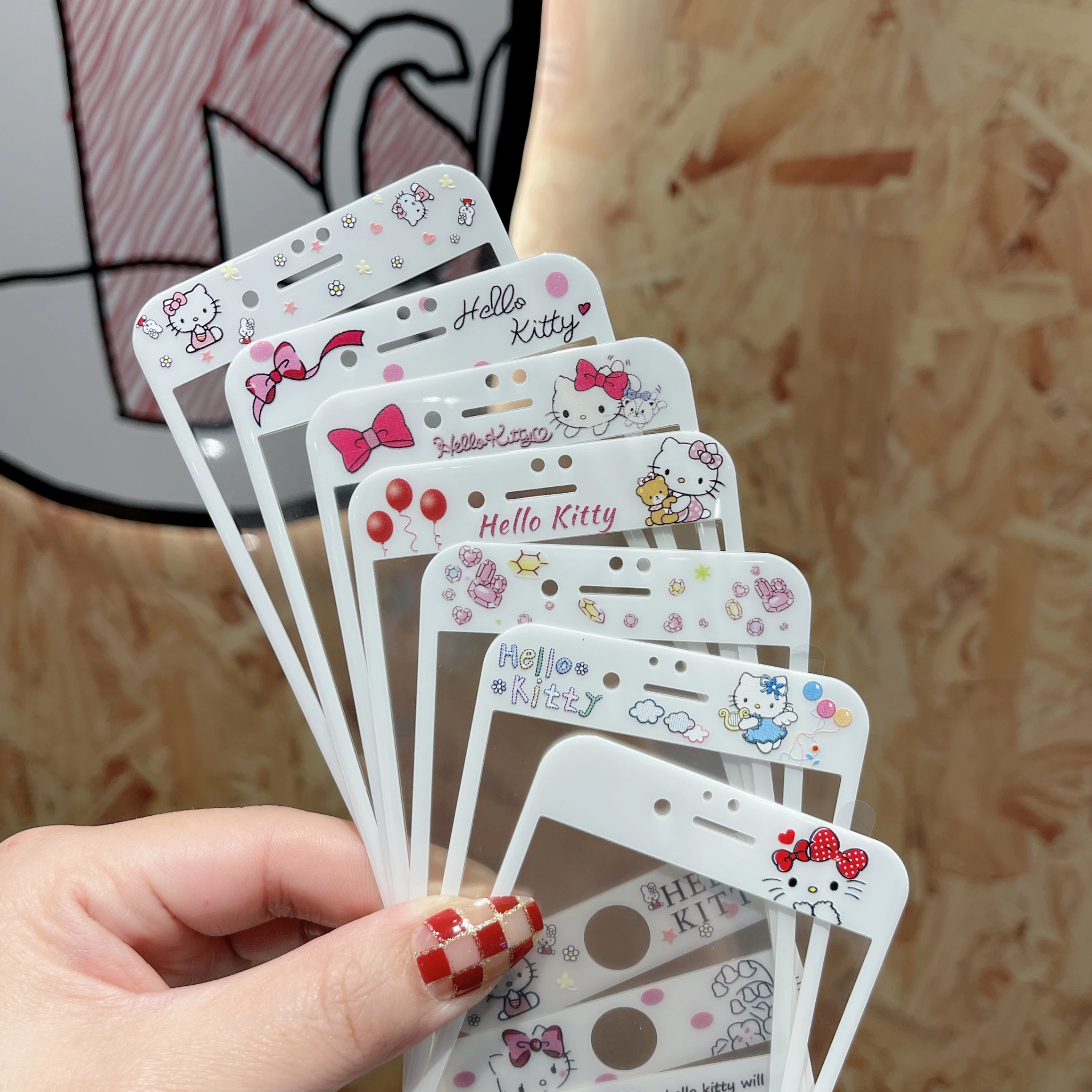 Tempered Glass Screen Protector For iPhone 7 8 6 6S Plus Full Cover Glass Film Hello Kitty Melody Twin Stars