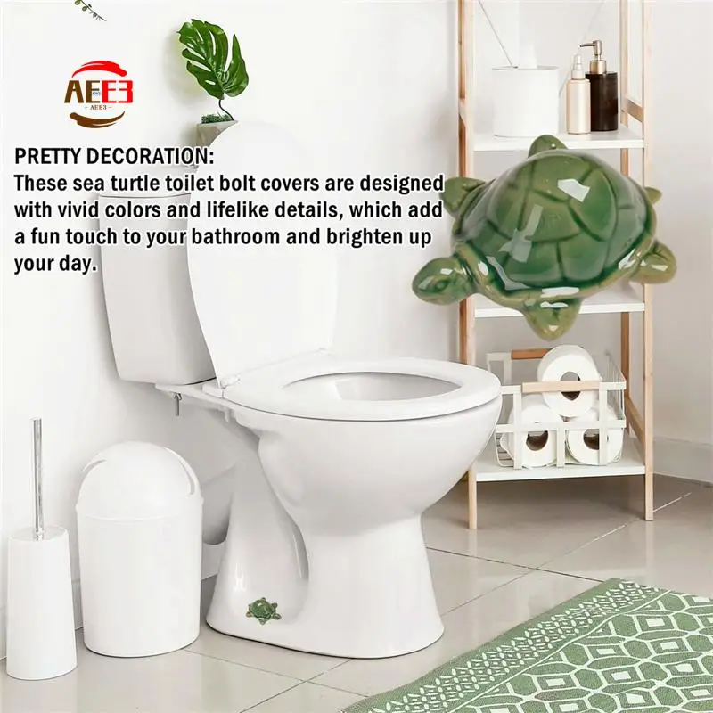 

AEE3-запасные части для унитаза, морская черепаха и лягушка, крышки для напольных болтов для унитаза, колпачки для болтов для унитаза, декоративная милая ванная комната