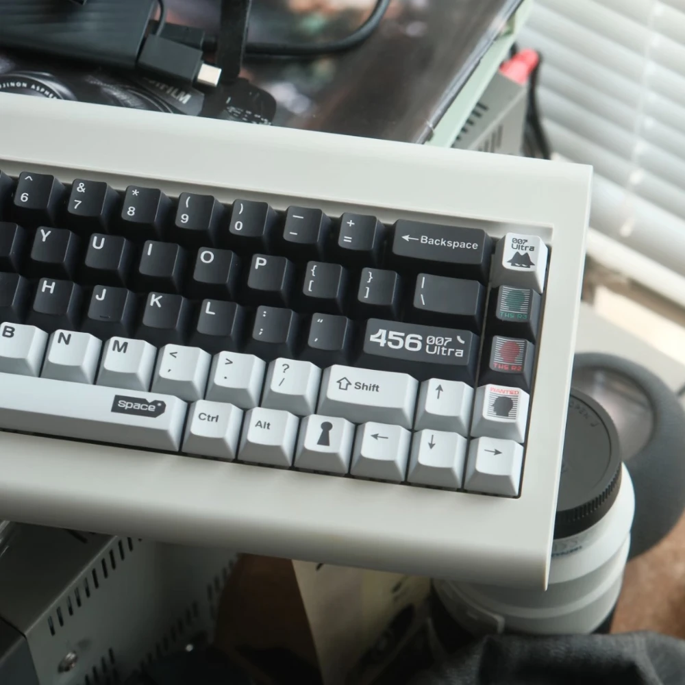 

456 Ultra Theme Keycap 140 клавиш PBT Custom Brief Ретро Черный Пепельный колпачок для клавиатуры Cherry Profile Gaming KeyCap для механической клавиатуры