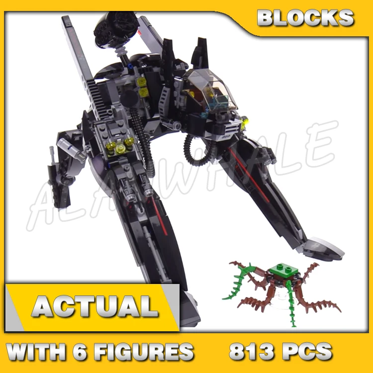 813pcs Super Fighter The Scuttler Vine Monster Hidden Jetpack Joker Poison Ivy 10635 Building Blocks Toy Compatible With Model