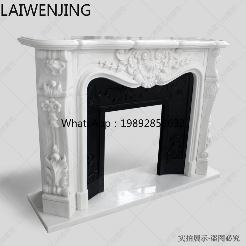 7ZSP French stone mantel retro medieval villa living room background wall decoration