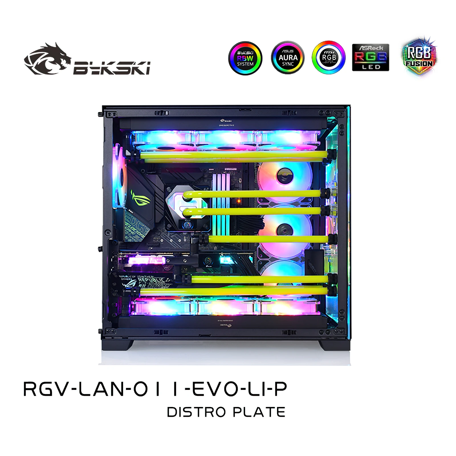 Bykski Distro Plate Water Cooling Kit for LianLi O11 EVO Chassis Case CPU GPU RGB RGV-LAN-O11-EVO-LI-P