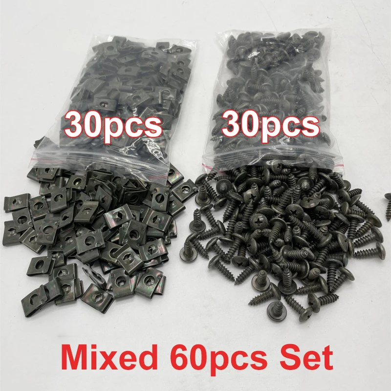 Zelftappende Schroeven Metalen Bevestigingsclip voor Auto Motor U-Type Clip met Schroef Anti-roest Bescherming Clip Schroef Ijzeren Plaat Kit