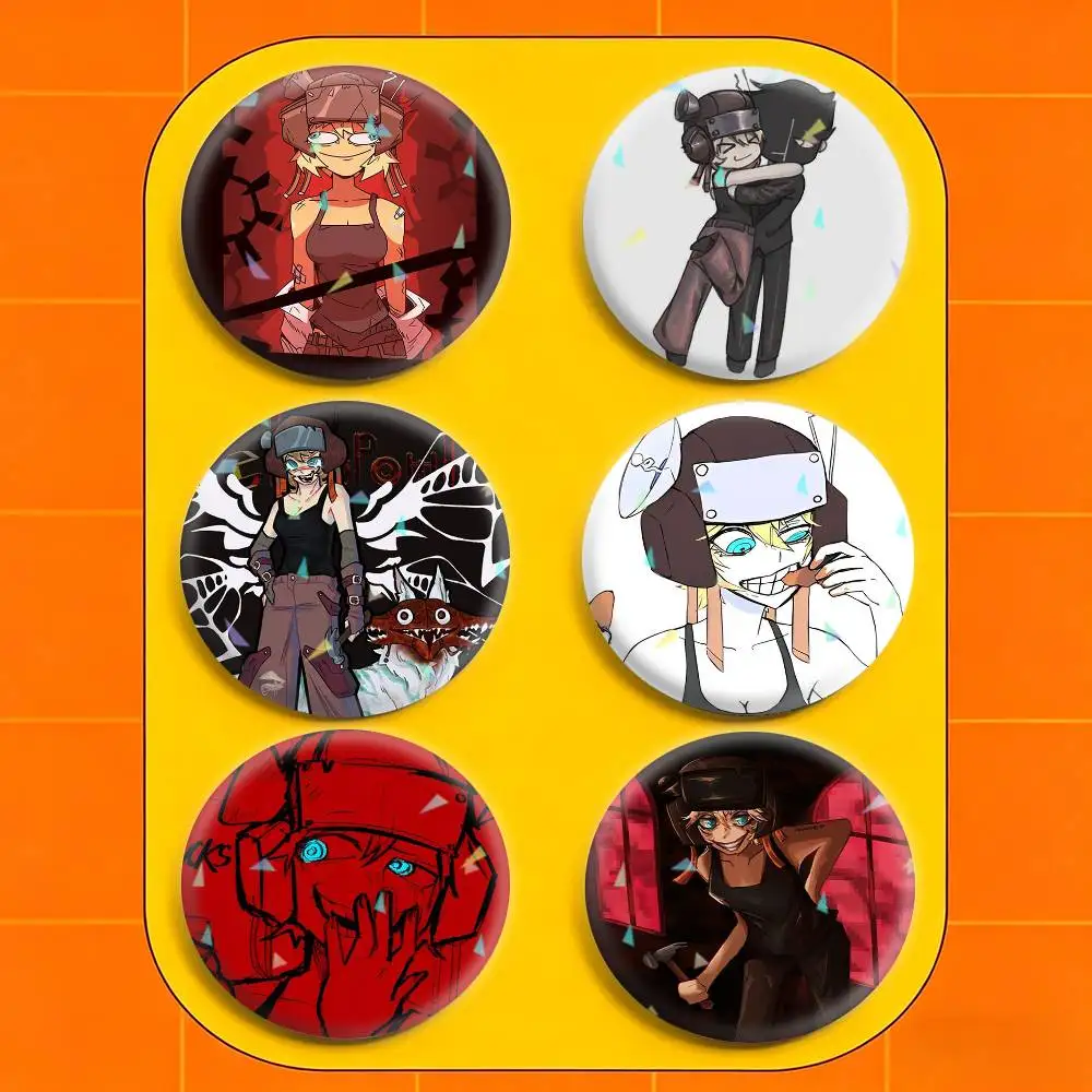 Novo Pin Artesanal Redondo P-PsychoPomp Vena 32/44/58mm para Mochilas, Roupas, Joias e Presentes