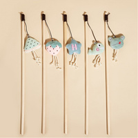 Popular New Style Wooden Pole Teaser Light Color Plush Elastic Rope Bell Self-Hi Toy