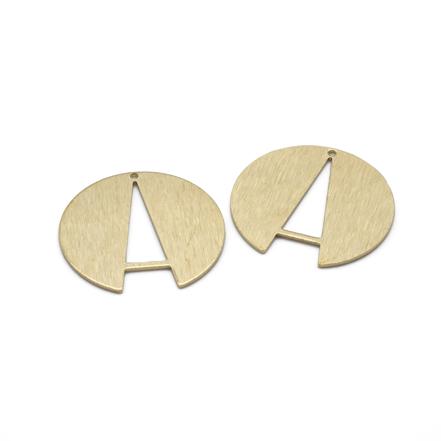 

10Pcs/Lot Raw Brass Geometric Round Cut Charms Disc Drop Earrings Pendant Findings For DIY Necklace Jewelry Making