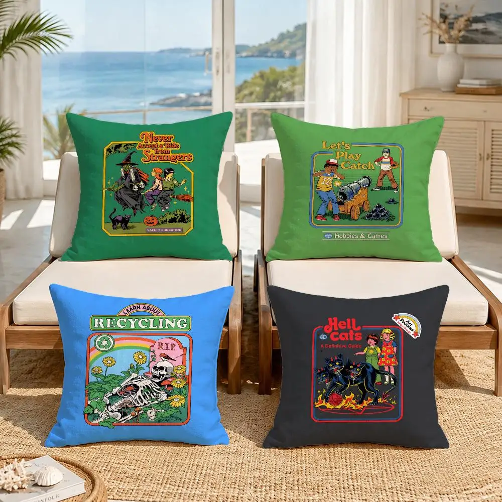 Art Steven RhodesS Cushion Cover Soft Pillow Cover Two‑Side Printing Throw Pillow Case for Sofa Pillowcase Home Decoration