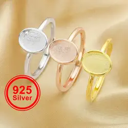 Keepsake Mother Milk Resin Oval Ring Bezel Settings,Solid 925 Sterling Silver Ring,High Bezel Stackable Ring 1224155