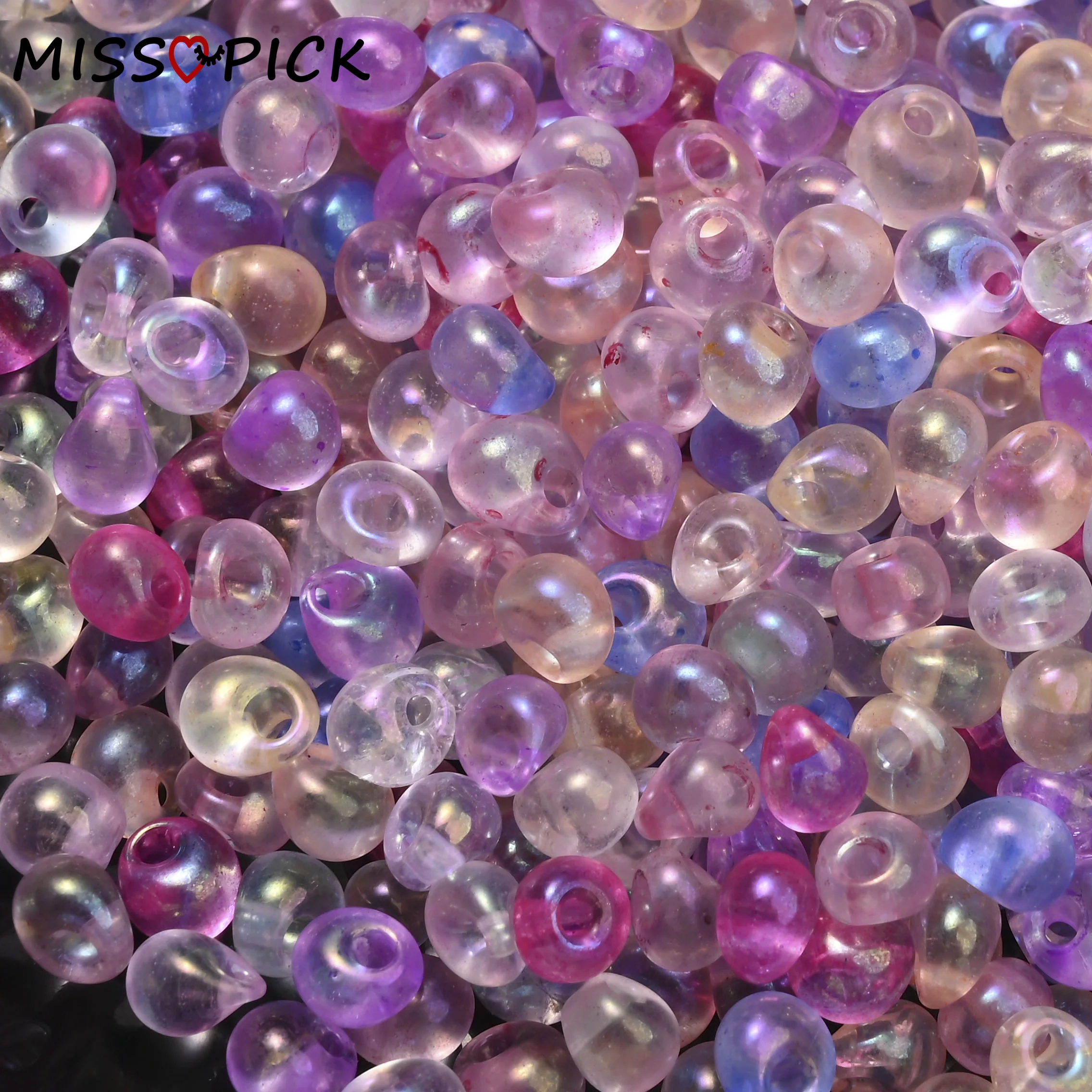 100Pcs 5mm Water Drop Type Rice Beads Loose Spacer Beads For Handmade Bracelets Necklaces Earrings Mobile Phone Chains Accessory