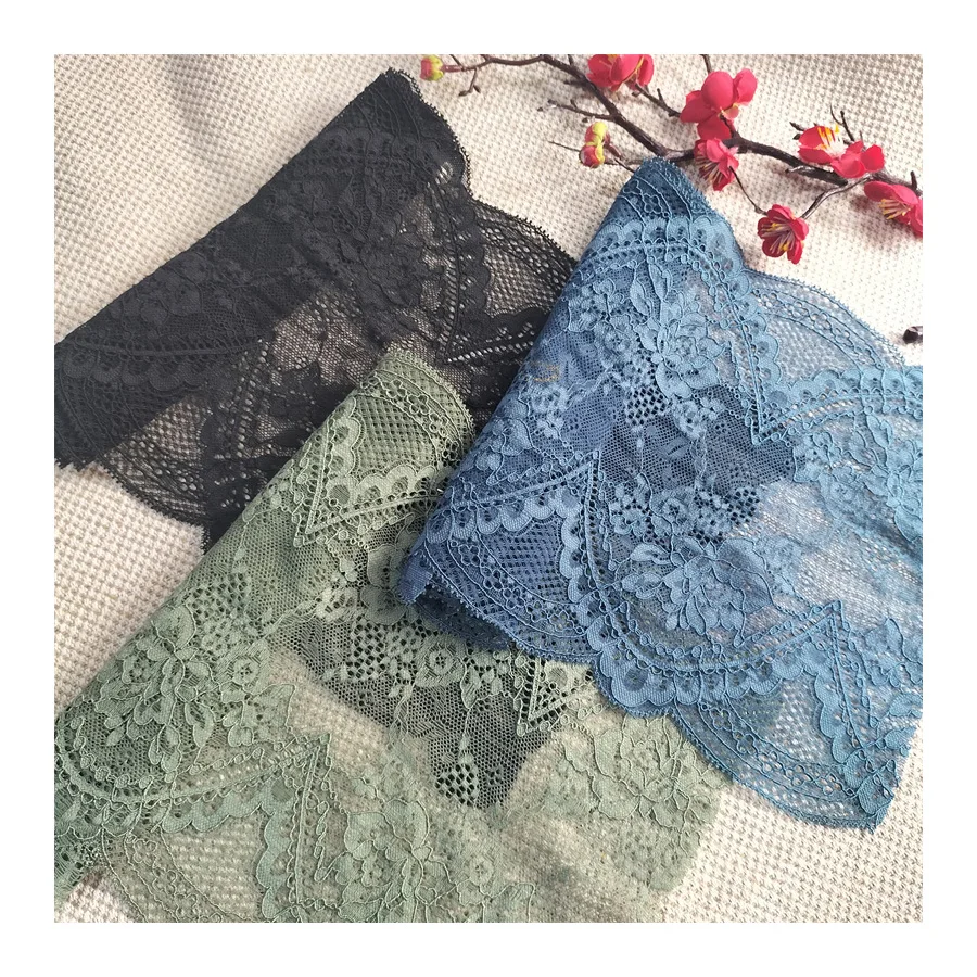 E4492 22.3cm black,green,blue lace trim for underwear, Pressed Lace Clothes Sskirt Underwear Sewing Accessories