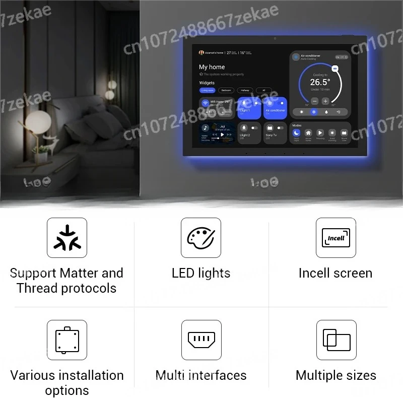 4+64GB All-in-One Smart Home Tablet, RK3576S Industrial Touchscreen Display, POE Powered Control Panel with USB Interface