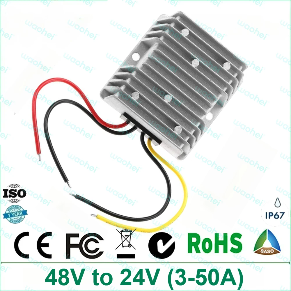 

48V to 24V 3-50A DC DC Converter Step Down Voltage Regulator Unit Reducer module Transformer Car Power Supply Module for Car CE