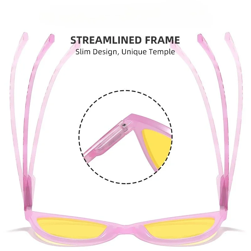 الرجال النساء جديد شخصية القط العين نظارات للرؤية الليلية موضة عالية الوضوح مكافحة الضوء الأزرق نظارات الكمبيوتر UV400 نظارات #4