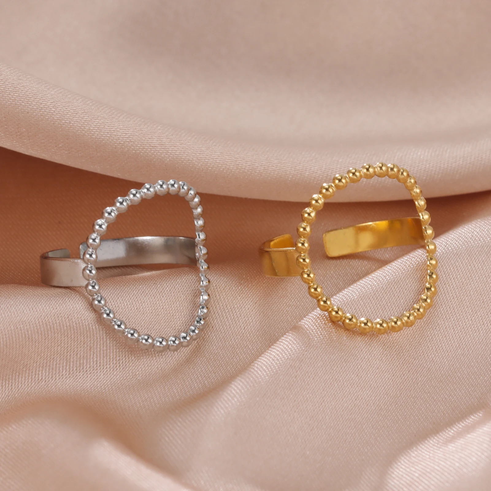 Skyrim Edelstahl Frauen Ringe Geometrische Herz Ästhetische Einstellbare Offene Finger Ring Fashion Party Schmuck Geschenke Großhandel – Detail 18