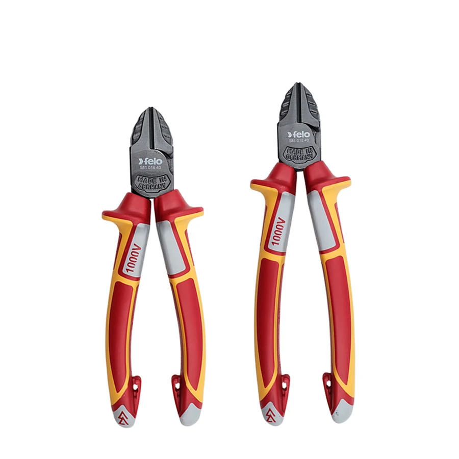 FELO Insulated Diagonal Plier 160mm VDE for Cutting Hard and Soft Wires Electrician Tool 58101