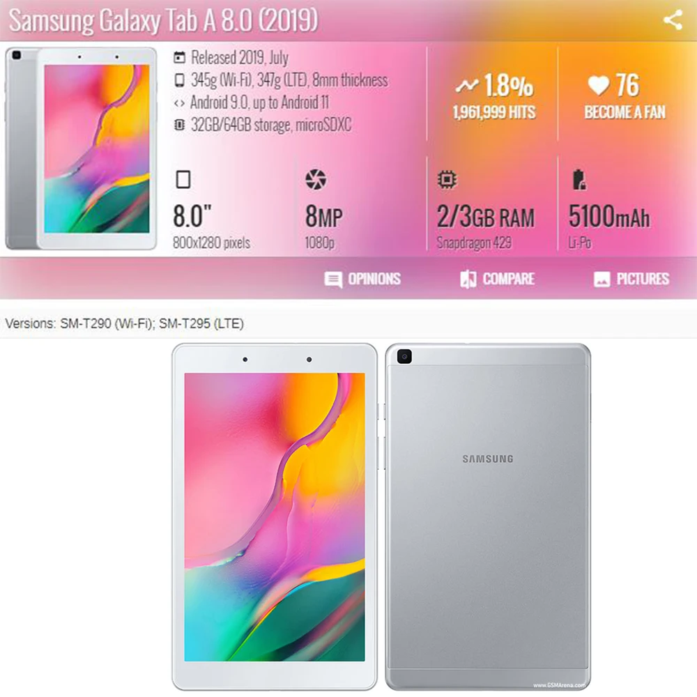 Dành Cho Samsung Galaxy Tab A 8.0 2019 T290 T295 9H Kính Cường Lực SM-T290 SM-T295 8.0 Inch Bảo Vệ máy Tính Bảng Kính