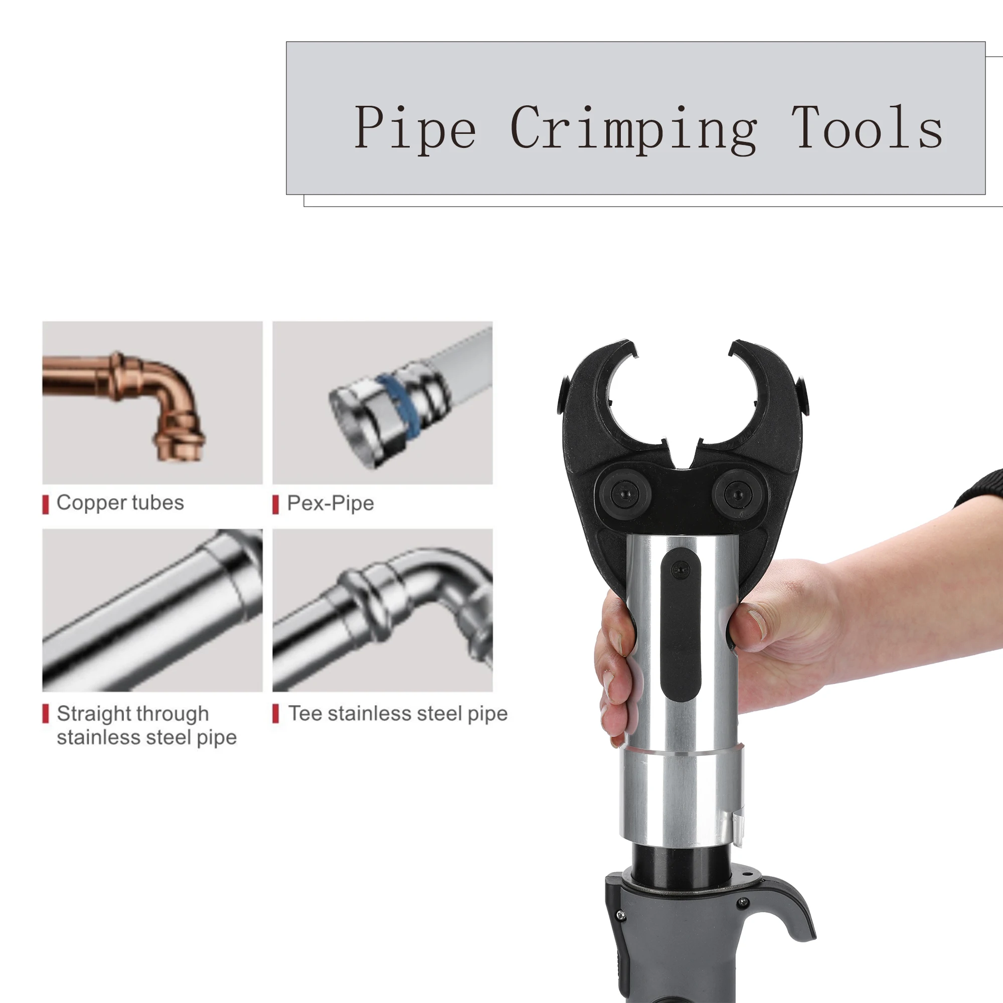 ES-1550 Tekan PEX Tang Tekan Pipa Baja Tahan Karat Alat Crimping Hidrolik untuk Rahang U TH V DN