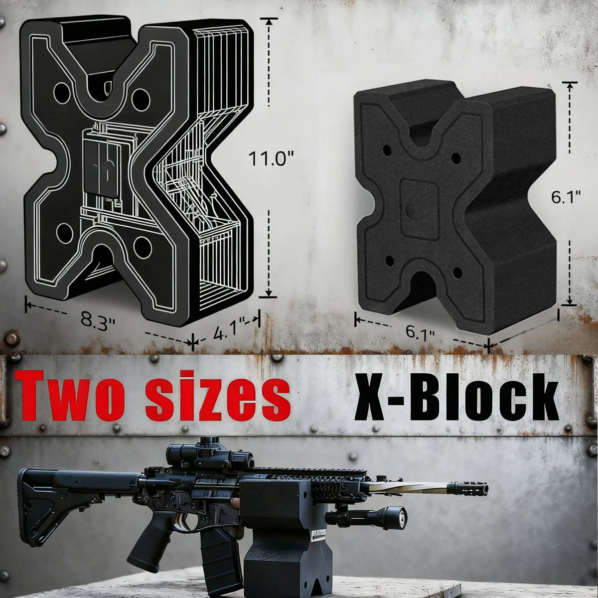 X-Block Banco de tiro táctico para rifle con soporte EVA - imagen 3