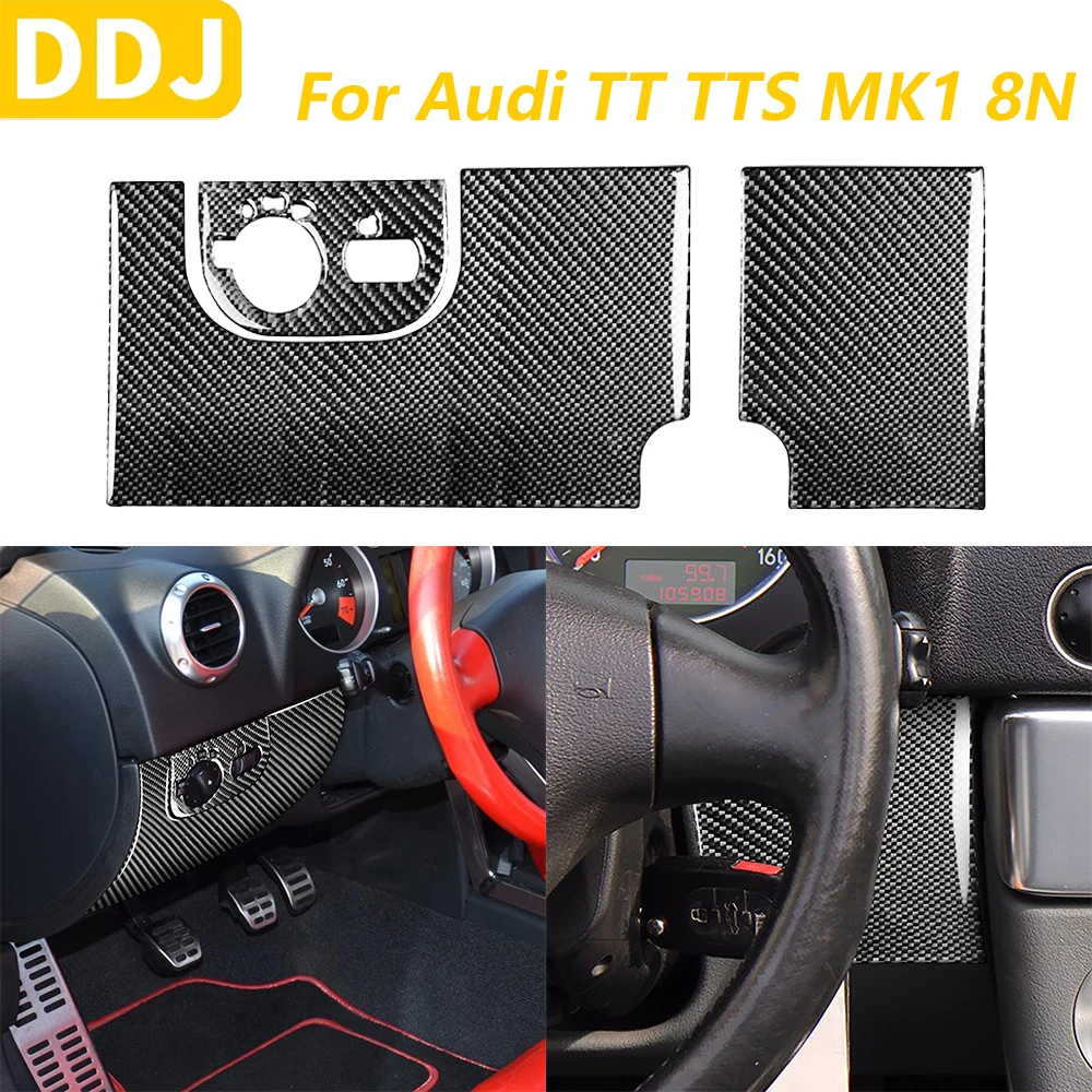 

For Audi TT TTS MK1 8N 2001-2006 Carbon Fiber Main Driver's Dashboard Headlight Switch Panel Set Cover Car Accessories Sticker