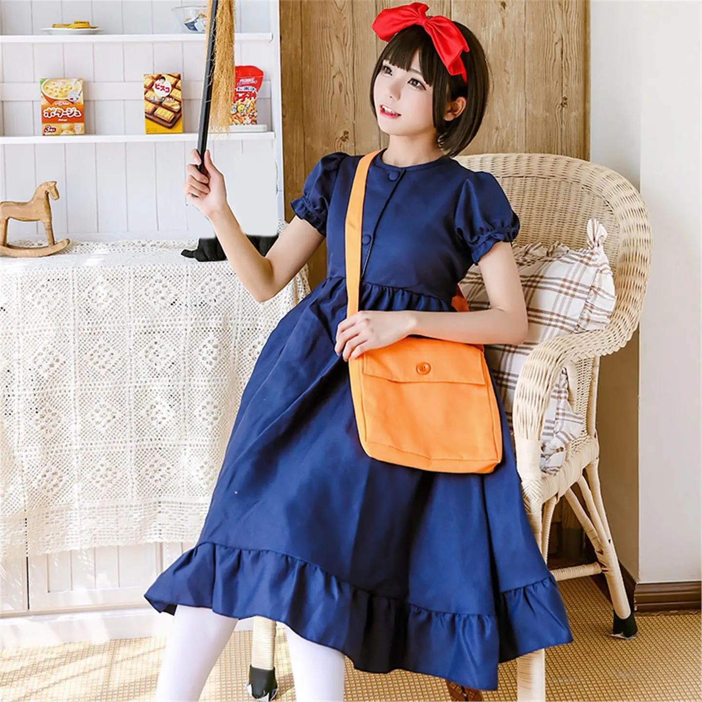 ชุดคอสเพลย์หมอแม่มด Qiqi Door-to-Door สำหรับงานฮาโลวีน ชุดแสดงหมอแม่มด ไม่มีแบรนด์ ฤดูใบไม้ร่วง 2025