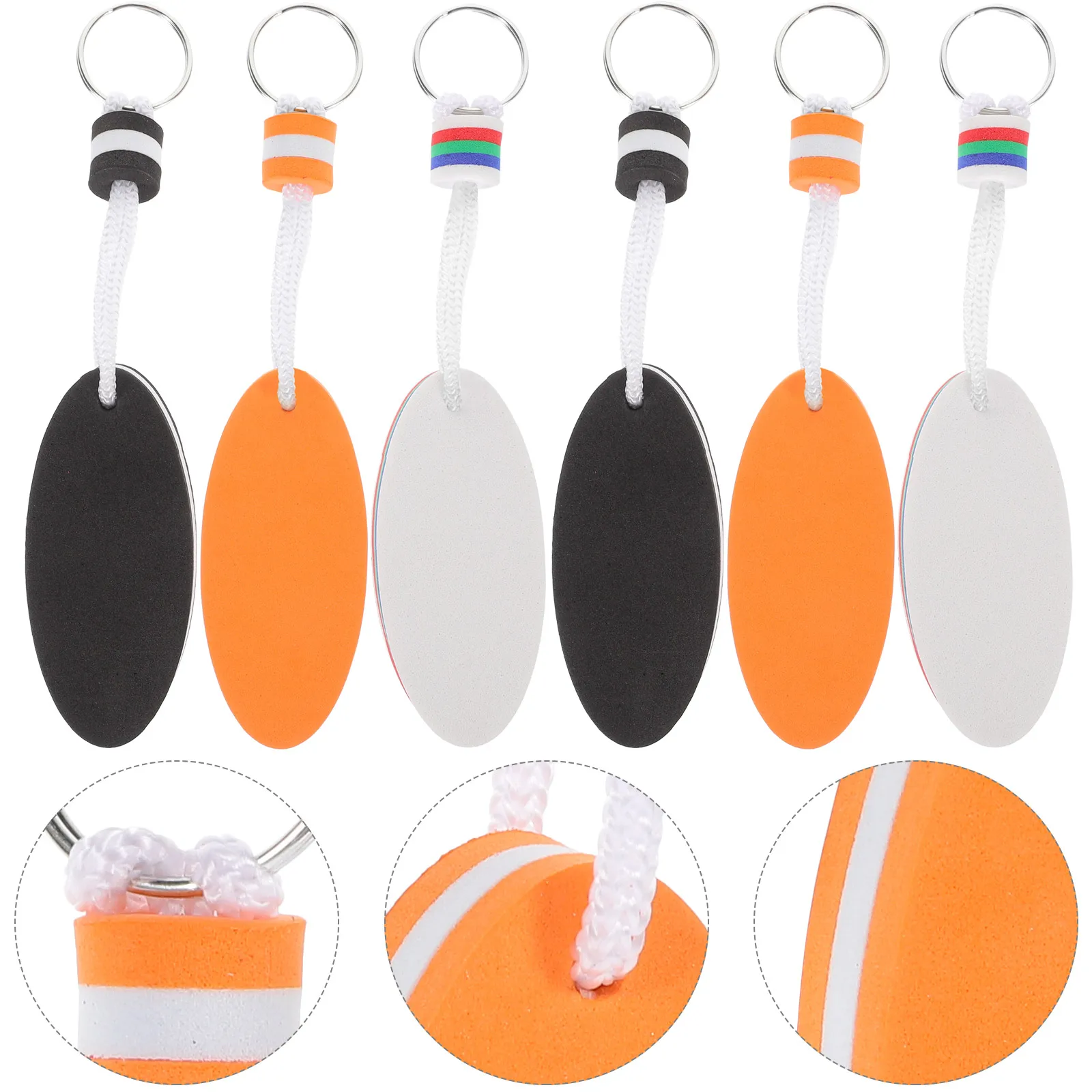 

6 Pcs Surfboard Keychain Floating Charm Pendant Keyring Rings for Boats Small Water Keychains Eva