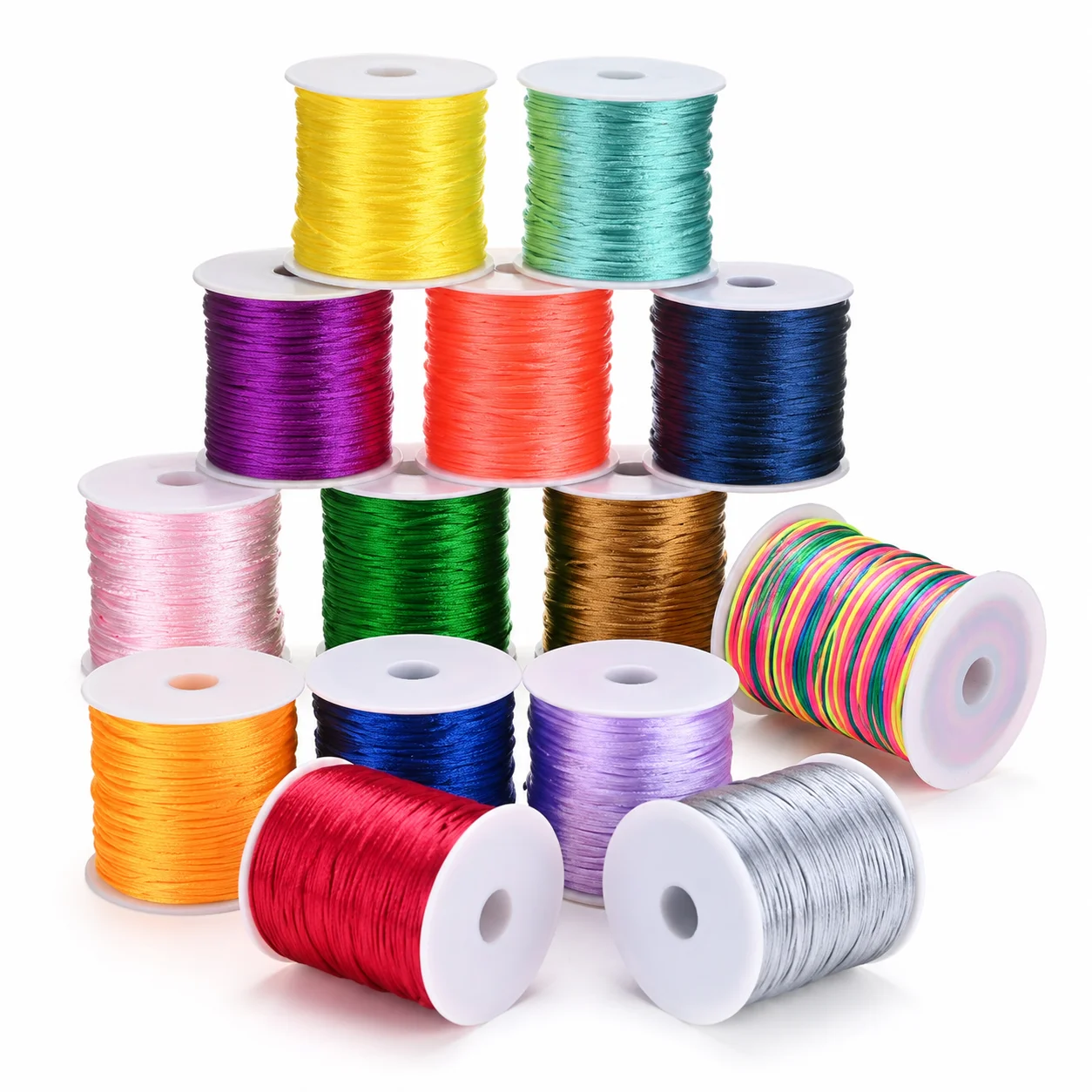 50m/Rolle 1mm DIY Geflochtene Kordel Bunter Nylonfaden Perlenband für Armband Halskette DIY Schmuckherstellung Bastelmaterialien – Detail 6