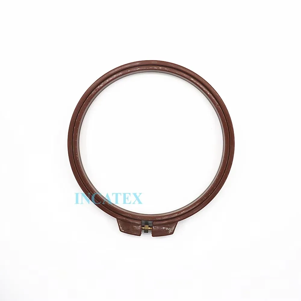 3 Pcs Good Quality Barudan Flat Embroidery Machine Spare Parts Plastic Round Frame Hoop 120mm Diameter Brown view 3