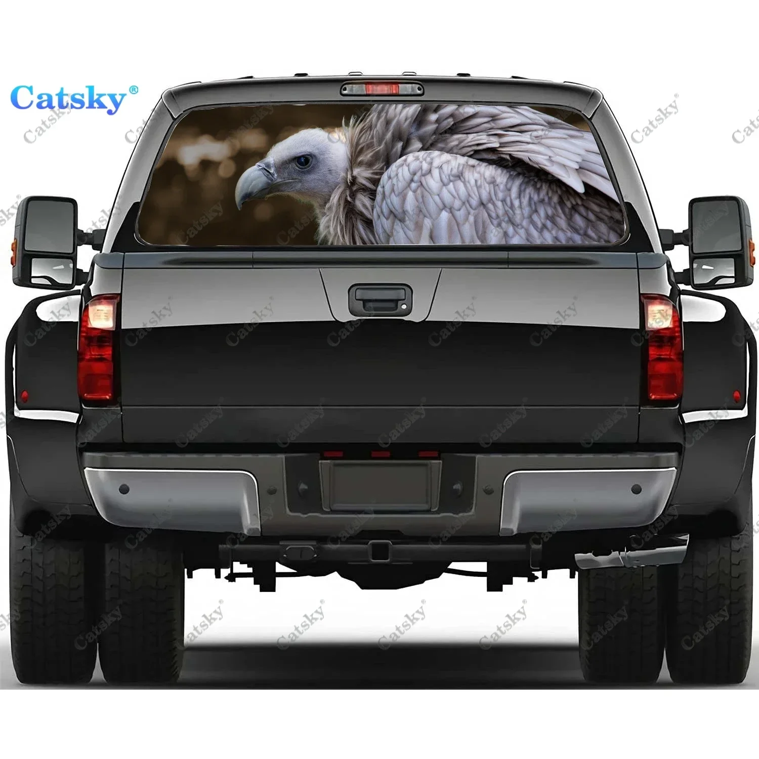 

Наклейка на заднее окно Griffon Vulture подходит для пикапа, грузовика, автомобиля, универсальная прозрачная перфорированная виниловая наклейка на заднее окно