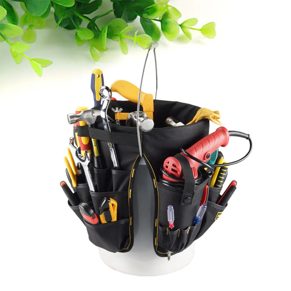 

Прочная сумка-органайзер для инструментов электрика с большим основным и малым передним карманами, профессиональная, многофункциональная