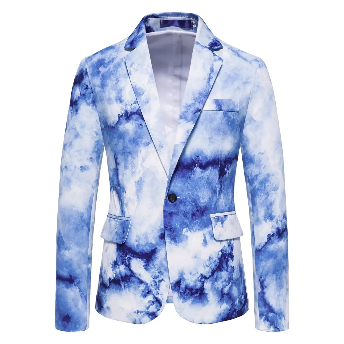 

2024 Men's Autumn New Cloud Print blazer Youth Casual Splash Ink Leisure blazer European Size