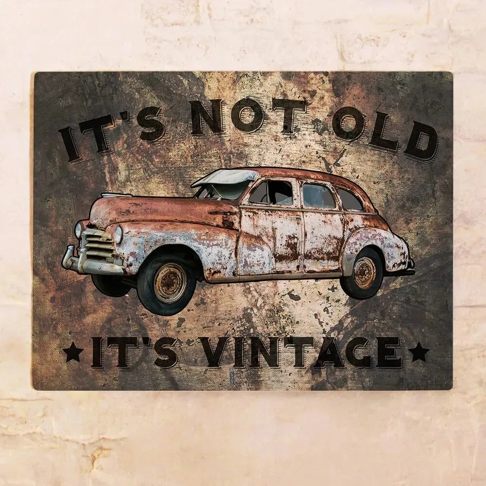 

Жестяная табличка "It's vintage", металл, 20х30 см — Детализированный винтажный дизайн, Прочный, Удобно вешать