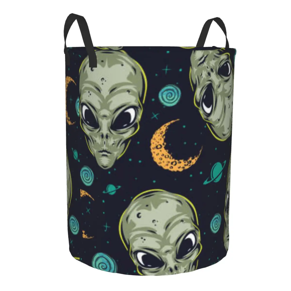 Foldable Laundry Basket for Dirty Clothes Vintage Alien Stars Pattern Storage Hamper Kids Baby Home Organizer