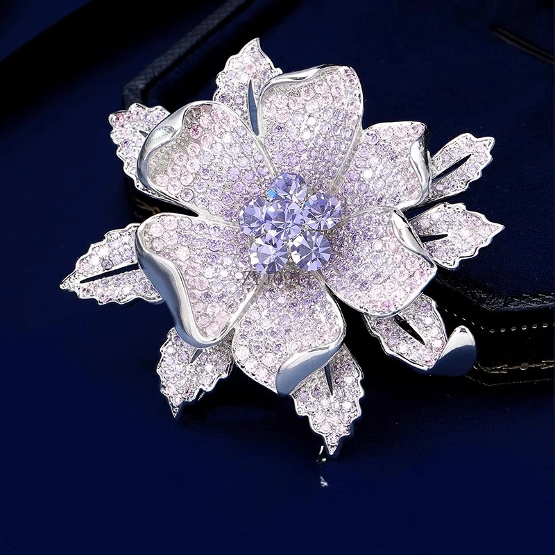 Фиолетовая брошь с цветком лозы, высококачественный женский изысканный праздничный подарок, высококачественная брошь с цветком, булавка