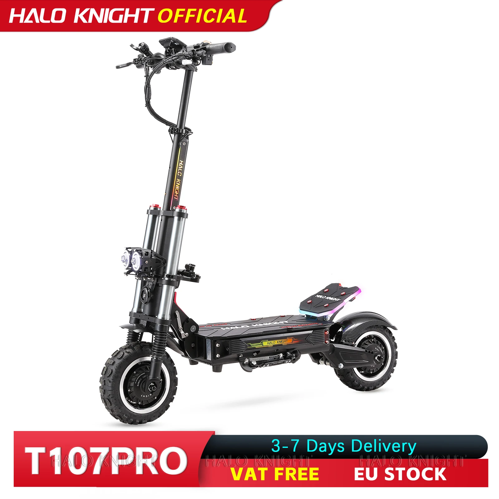 Nouveau HALO KNIGHT T107Pro grand écran intelligent Escooter adultes 60V 38.4Ah batterie 3000W double moteur 95 KM/H puissant Scooter électrique