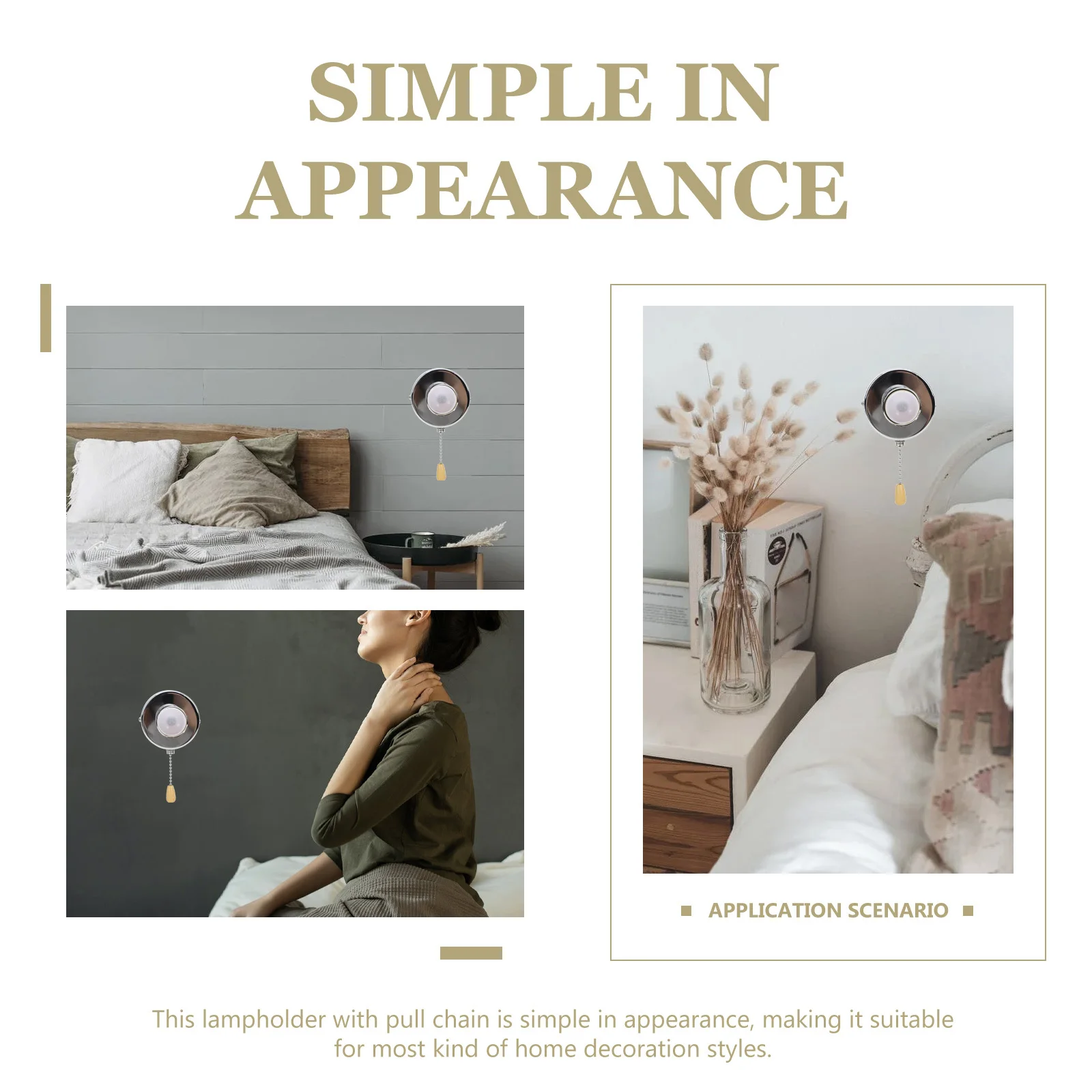 

1Set E27 Pull Chain Lampholder Bedside Lamp Holder For Wall Ceiling Light Retro Home Bar Cafe Decoration Lamp Base Accessory