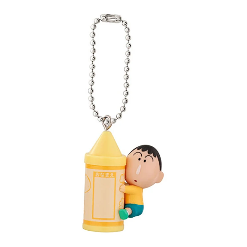 5pcs/set Genuine Bandai Crayon Shin-chan Hug Crayon Pendant Twisted Egg Anime Action Figure Model Toys Gift for Birthday