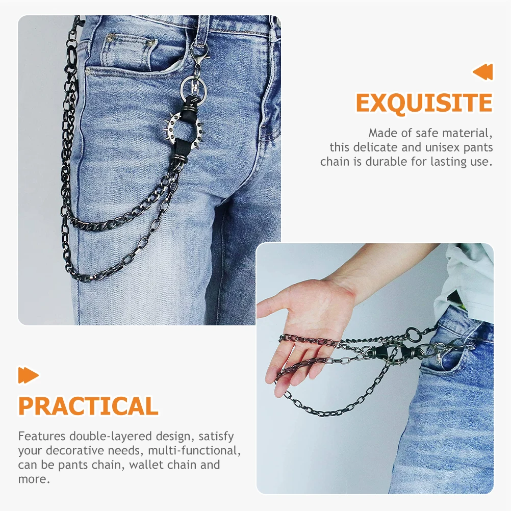 

Heavy Duty Belt Chain Unisex Pants Chain Durable Waist Chains Street Dance Accessories Fashionable Cool Design Multi Functional