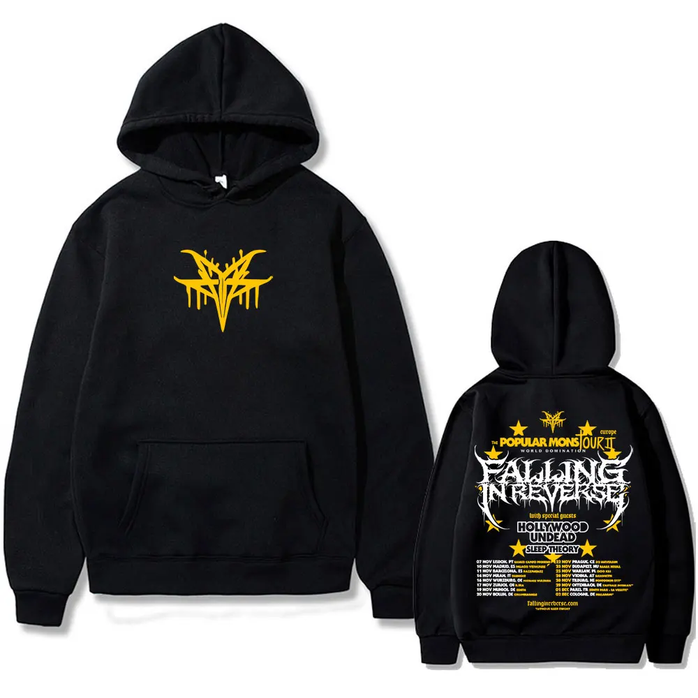 

Rock Band Falling in Reverse The Popular Mons World Tour Hoodie Men Women Vintage Gothic Oversized Sweatshirt Metal Streetwear