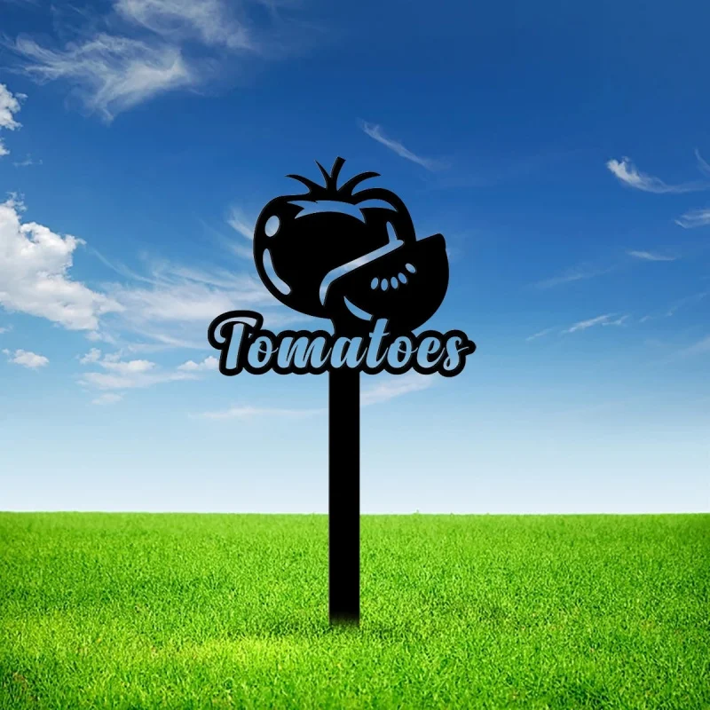 Tomato plantation vegetable garden markers, creative ground stakes, iron art metal crafts